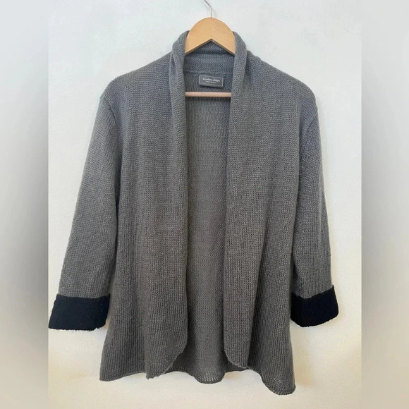 Wooden Ships Paola Buendia Sz S/M Anthropologie Gray Open Cardigan Lightweight - Picture 1 of 11